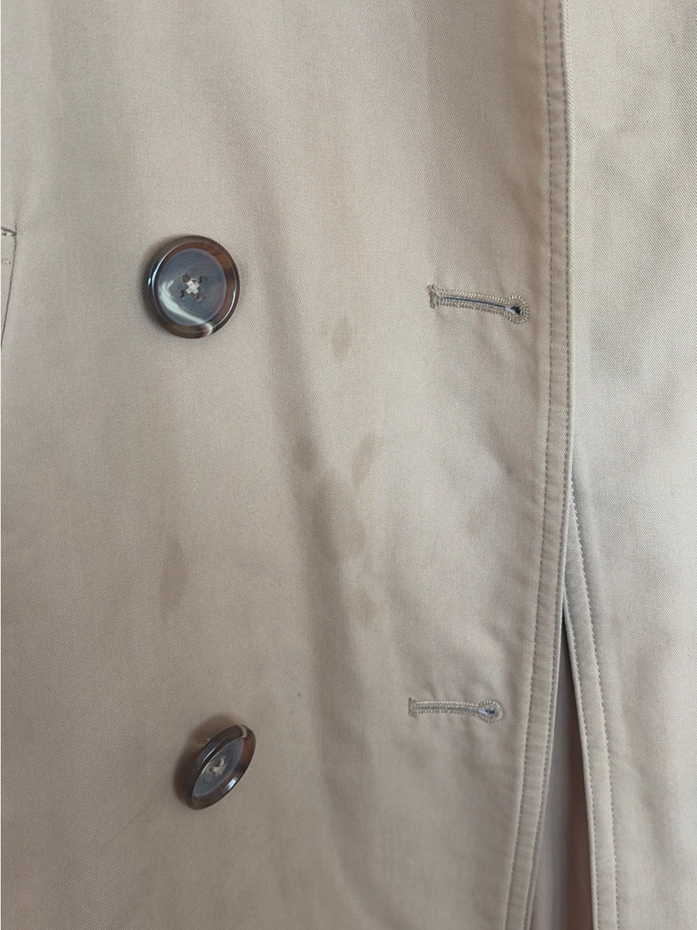 Reformation Tan Double-Breasted Trench Coat with Belt - Picture 6 of 6